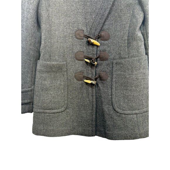 Banana Republic Womens Wool Blend Toggle Coat XS Gray Cross Zipper - Picture 3 of 10
